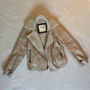 Abercrombie & Fitch Beige Faux Suede Jacket
